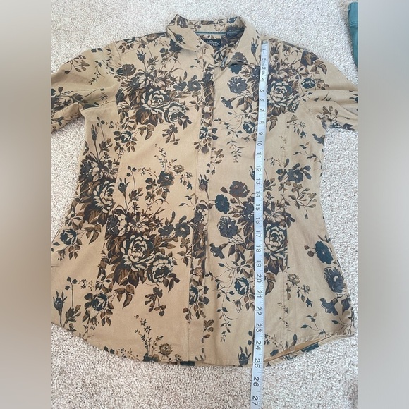 North River Outfitters button up floral long sleeve brown neutral size medium - Picture 9 of 9